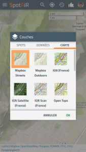 Menu spotair
