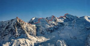 Mont blanc du tacul au coucher du soleil
