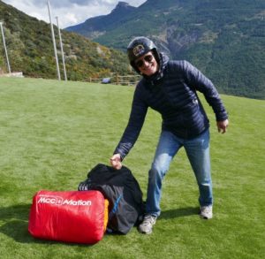 Pierre Le Gall avec la voile MCC stelvia