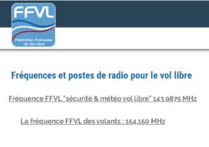 fréquences radio FFVL