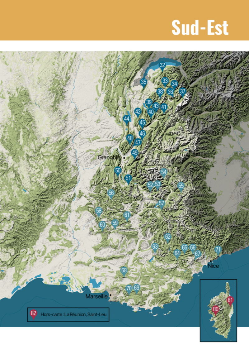 carte Sud est Parapente en France