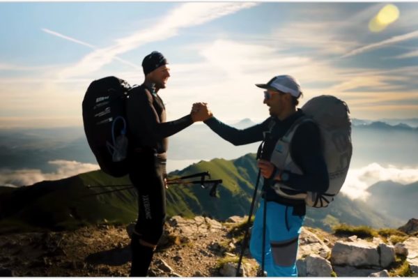 Chrigel et Maxime au départ vers le Mont Blanc