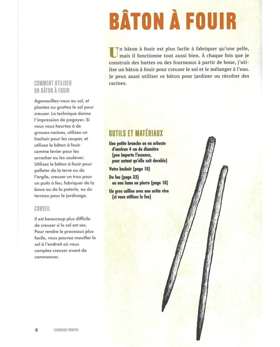 livre technologie primitive john plant sommaire baton à fouir