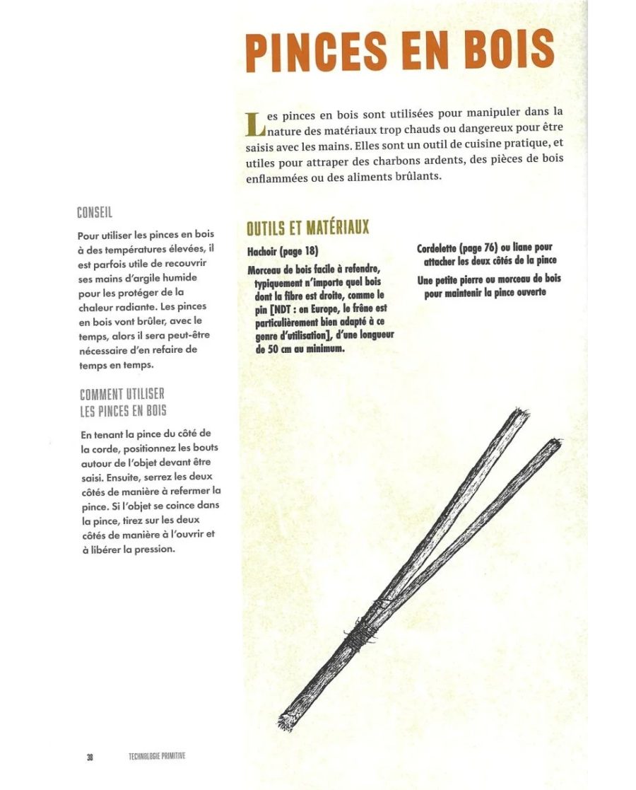 livre technologie primitive john plant pince en bois