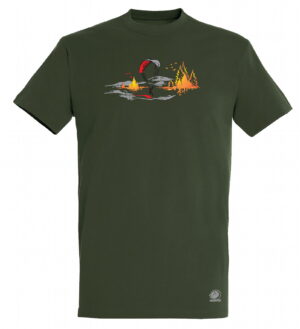 T-shirt parapente homme "Tuch Kaki" 100% coton