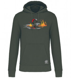 Sweat parapente homme "Tuch Kaki" 85% coton / 15% polyester