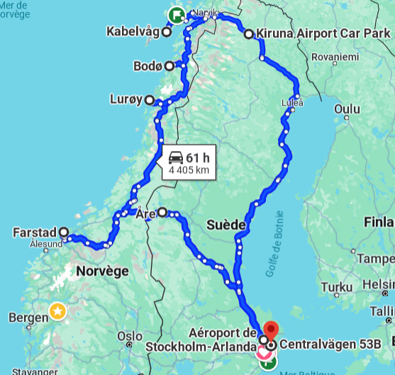 carte parapente aux Lofoten