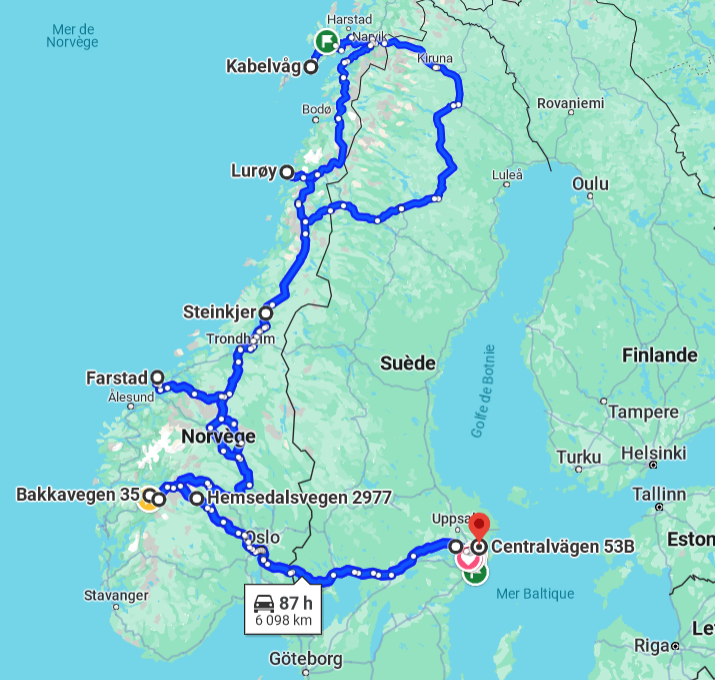 carte parapente aux Lofoten