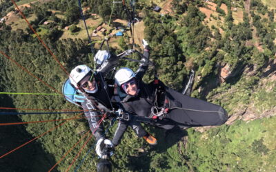 record parapente distance Michel Macquet et sa femme