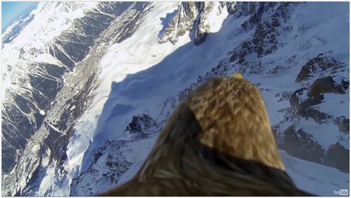 L&rsquo;aiguille du Midi vue d&rsquo;un aigle en vol
