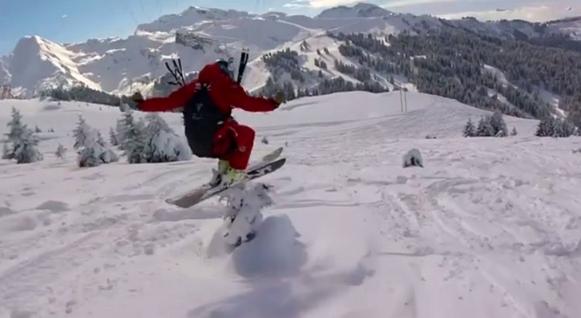 Speed riding à Avoriaz avec Thomas Brand et Valentin Delluc