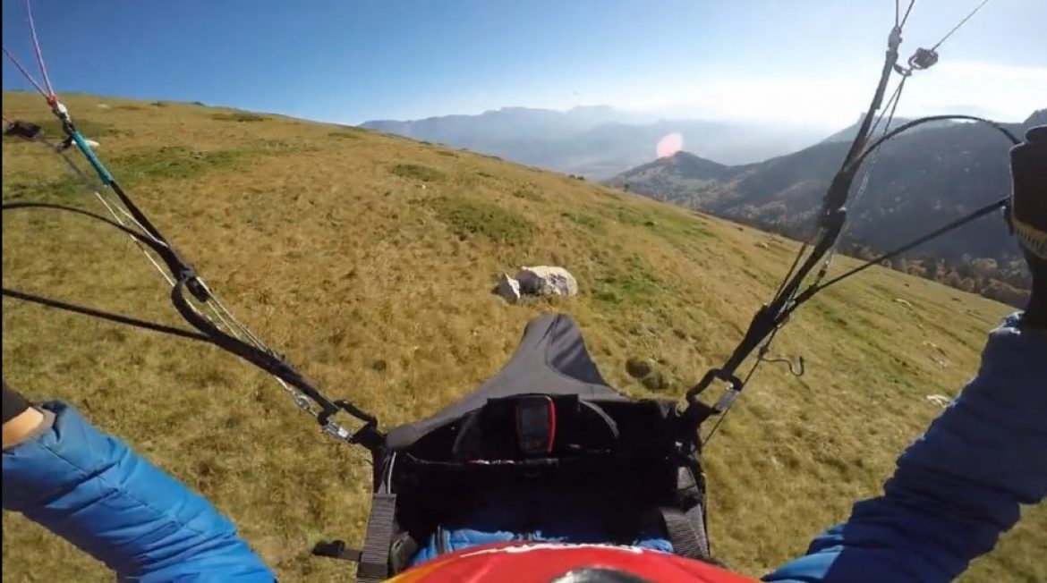Vol « surf de prairie » à la Dent de Crolles avec Tony