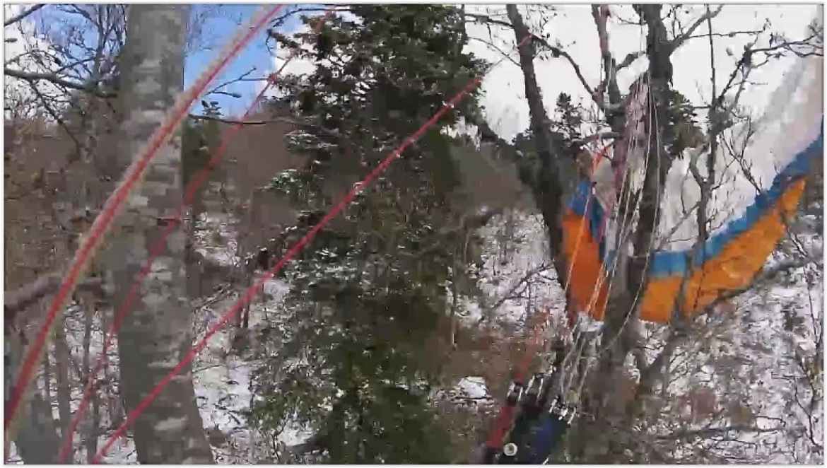 Bertrand se prend un vrac à 20 m du sol et finit dans les arbres