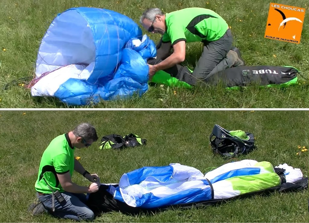 Pliage d&rsquo;une aile parapente : comparatif housse et fourreau