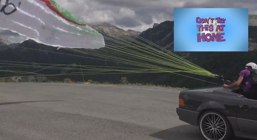 Gonfler, décoller et atterrir d&rsquo;une voiture en marche!