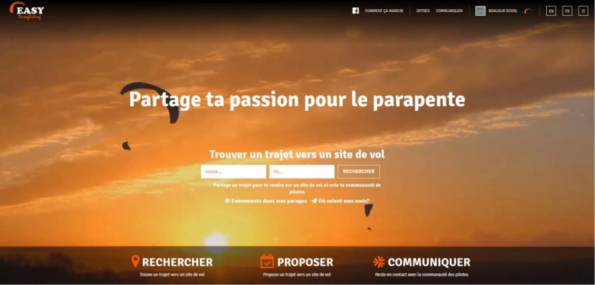 EasyParagliding : une plateforme pour saisir plus d&rsquo;opportunités pour voler