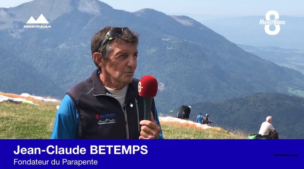 Jean-Claude Betemps interrogé au berceau du parapente par « 8 Mont-Blanc »