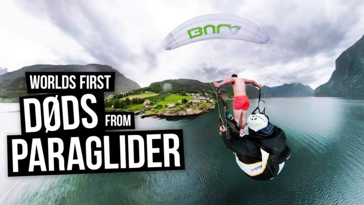 Premier plongeon « death dive » à partir d&rsquo;un parapente (Norvège)
