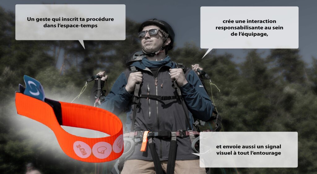 « Sangle de confiance », un rappel anti-oubli d&rsquo;attache en parapente