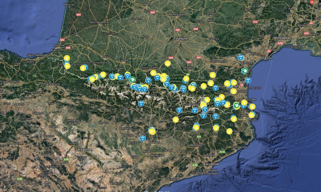 La carte de tous les sites parapente des Pyrénées présentée par Benjamin