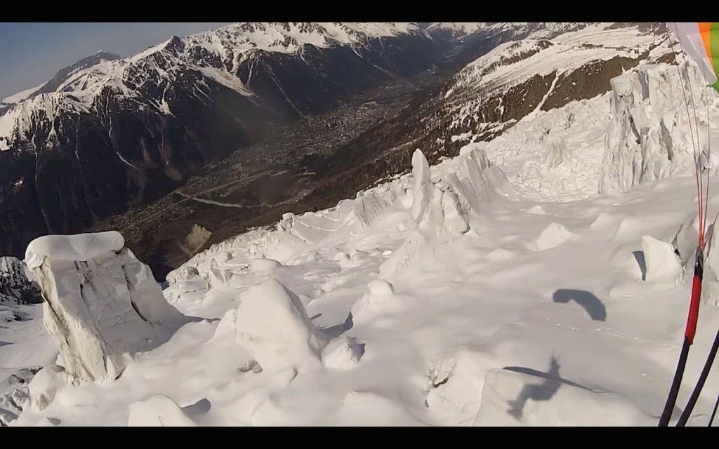 Speed Riding avec Martin Schricke sur la face Nord de l&rsquo;Aguille du Midi