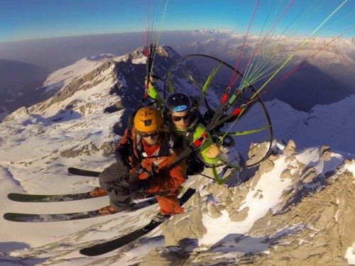 Tentative de record d&rsquo;altitude en paramoteur bi-place à Chamonix