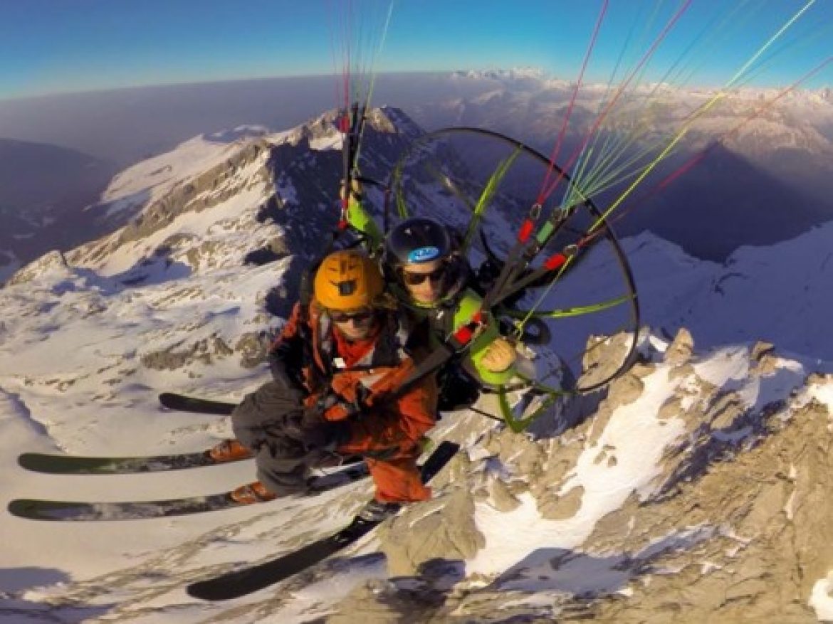 Tentative de record d&rsquo;altitude en paramoteur bi-place à Chamonix