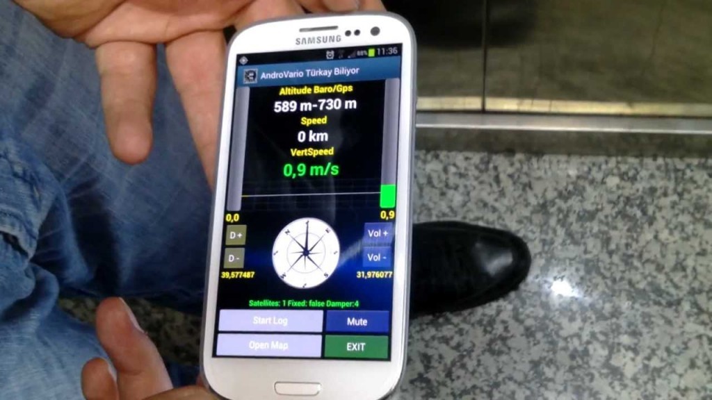Une application variomètre pour smartphone androïd