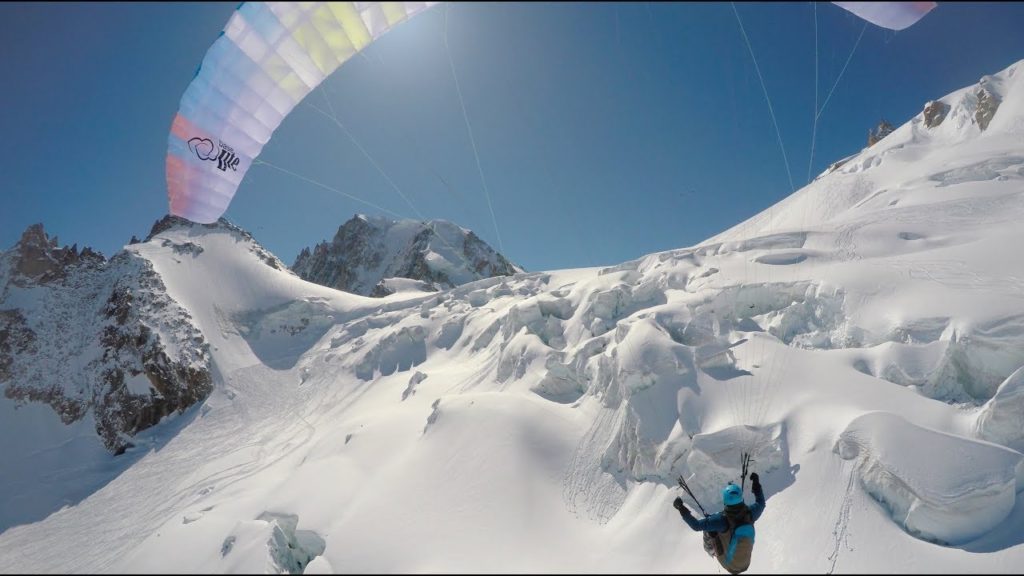 Joli vol depuis l&rsquo;Aiguille du Midi avec Guillaume