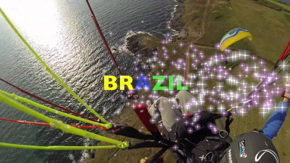 Vol sur le site parapente Tréfeuntec (29)