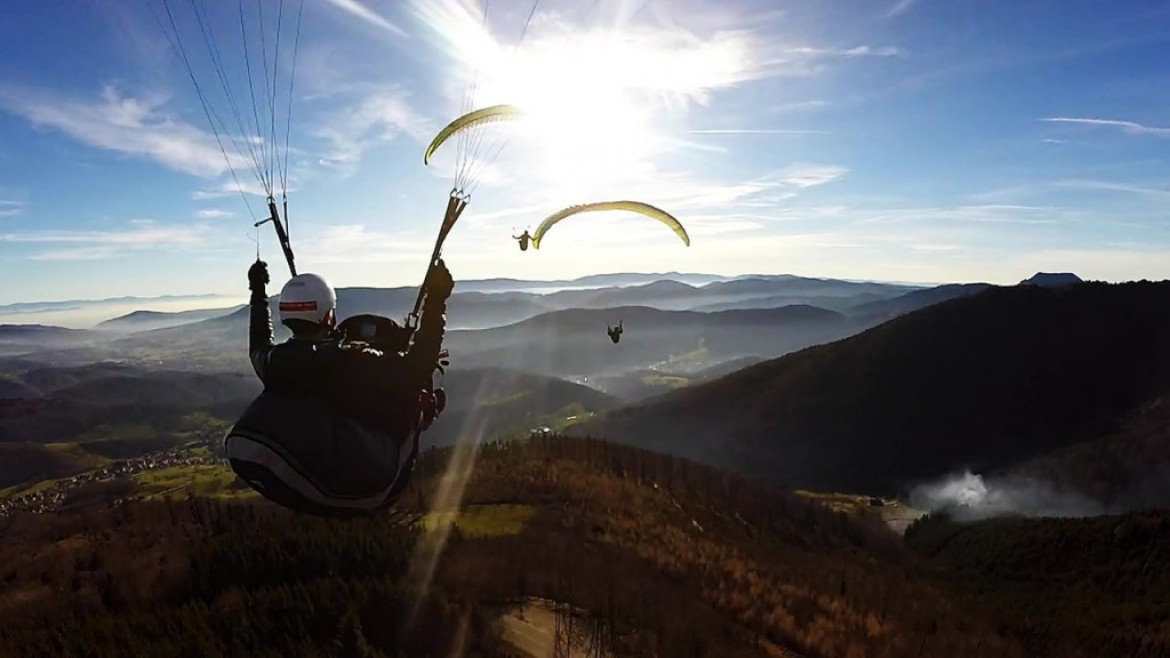 Vol sur le site parapente Breitenbach (Alsace)