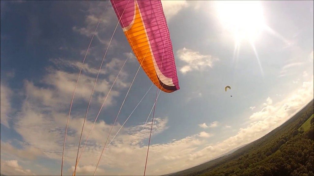 Vol sur le site parapente Mathay (25)