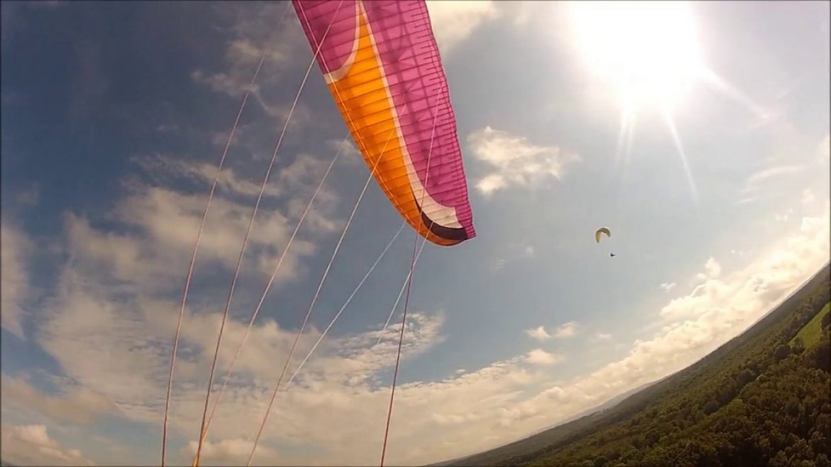 Vol sur le site parapente Mathay (25)